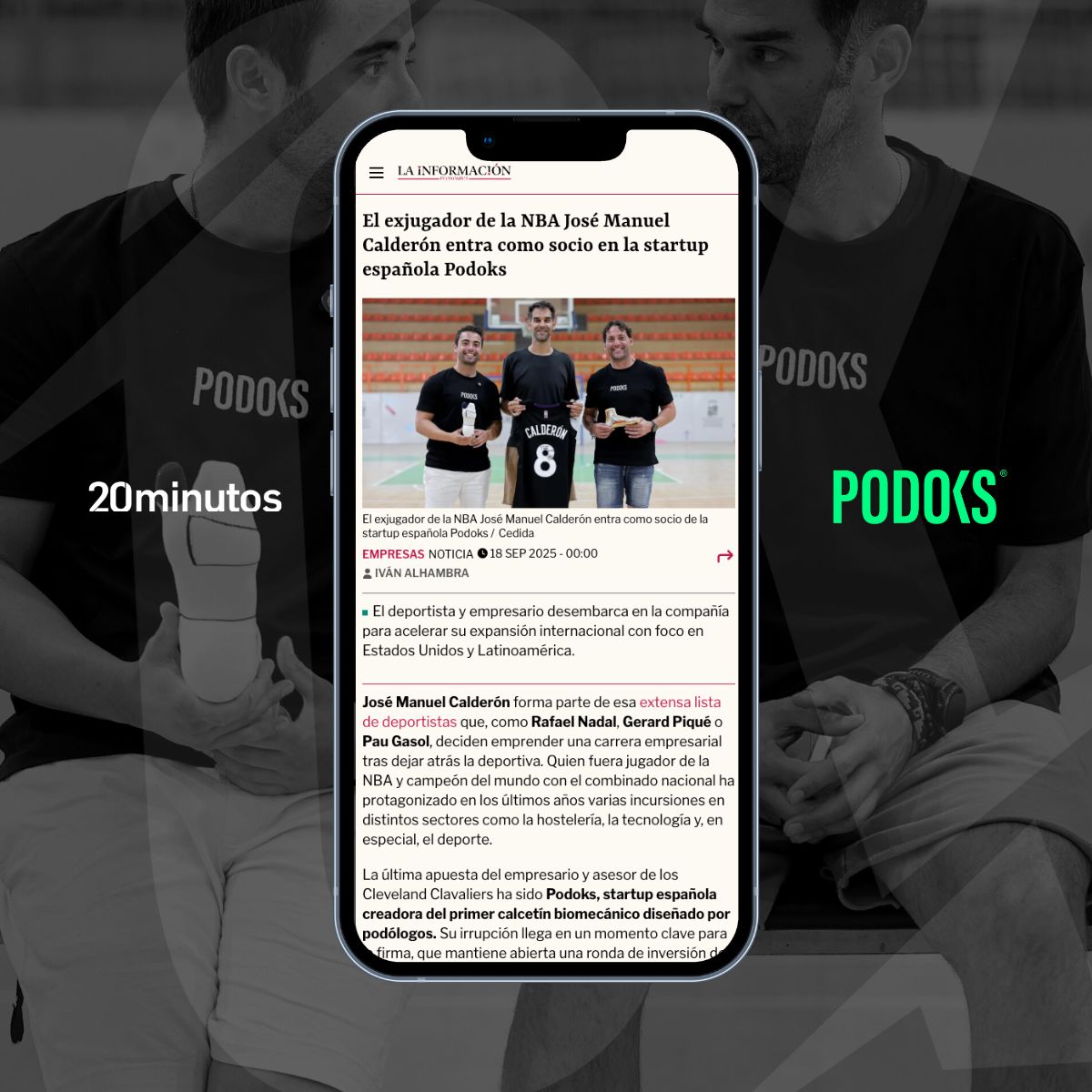 Prensa 20minutos Podoks y Calderón NBA